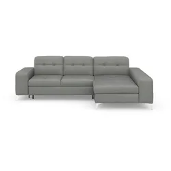 Ecksofa SIT & MORE "Baviene L-Form", grau, B:286cm H:92cm T:176cm, Sofas, inklusive Sitztiefenverstellung und Federkern, wahlweise Bettfunktion