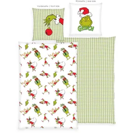 Herding 4422703050 - Grinch, Bettwäsche-Set, Bettwäsche-Set, Cotton/Renforcé, 80 x 80 cm, 135 x 200 cm