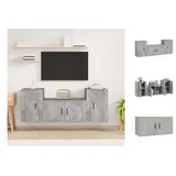 vidaXL 3-tlg. TV-Schrank-Set Betongrau Holzwerkstoff