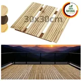 Floranica Trittsteine Holzfliese Terrassenfliese Massives Lärchenholz Balkonfliesen, 30x30 cm, Unbehandelt, 1-St., Fein Geriffelt Bodenbelag mit Drainage Balkon-Bodenbelag für Outdoor gelb 30 cm x 30 cm