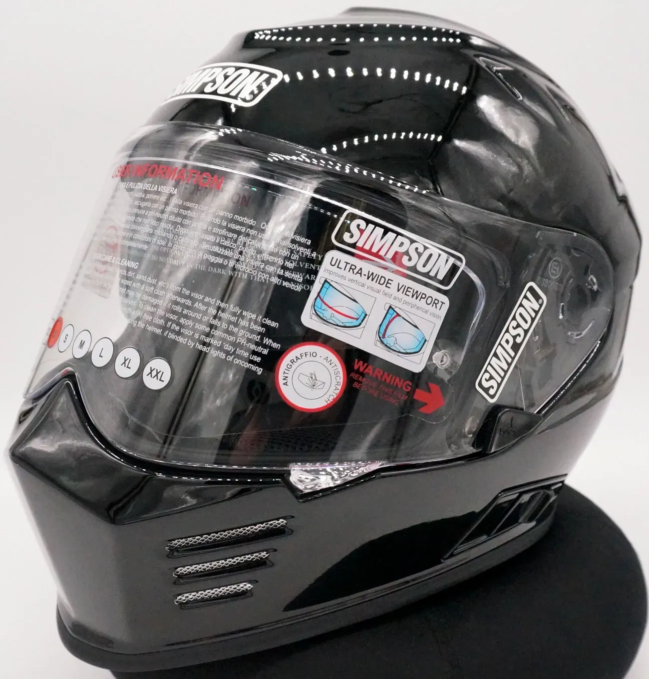 Simpson Venom Solid full face helmet, Article de 2e choix - Noir - XS