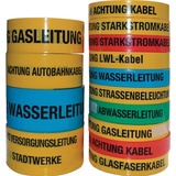 Multicoll Trassenwarnband Aufdruck Achtung LWL-Kabel B.40mm L.250m gelb