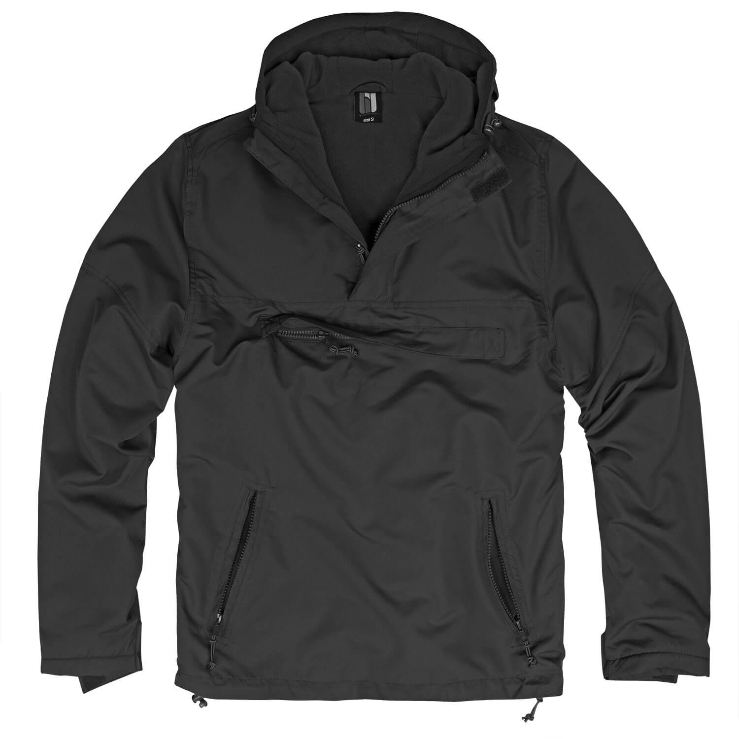 bw-online-shop Hooded Windbreaker mit Fleecefutter (Sale) schwarz, Größe L