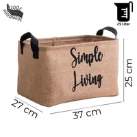 Jungengel Simple Living Jute 25L Korb Aufbewahrungskorb Tragekorb Aufbewahrung