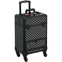 Yaheetech Alu Kosmetikkoffer Friseurkoffer Trolley Schminkoffer Beauty Case 34,3 x 24,2 x 55,5 cm schwarz