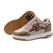 BREEZY ROLLERS Schuhe mit Rollen für Kinder I Rollschuhe-Sneaker Kids I Von Kinder Straßen-Schuhen zu Rollschuh in wenigen Sek. I - 38 EU