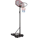 Tectake tectake® Basketballkorb, freistehend, mit Rückwand und Ständer, Korbhöhe 178 – 213 cm, rollbar