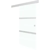 vidaXL Schiebetür mit Softclose ESG-Glas und Aluminium rechts 76 x 205 cm Silber