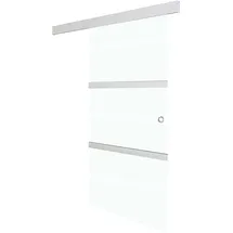 vidaXL Schiebetür mit Softclose ESG-Glas und Aluminium rechts 76 x 205 cm Silber