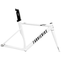 FabricBike AERO - Fixed Gear Fahrrad Rahmen, Single Speed Fixie Fahrrad Rahmen, Aluminium Rahmen und Carbon-Gabel, 5 Farben, 3 Größen, 2,145 kg (Größe M) (Glossy White & Black, S-49cm)