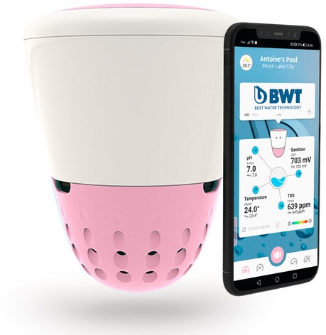 BWT digitaler Wassertester, für Salzwasser, Kunststoff - grau | rosa | weiss