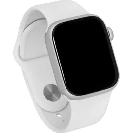 Apple Watch Series 8 GPS 45 mm Aluminiumgehäuse silber, Sportarmband weiß