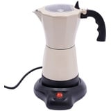 Vielrosse Espressokocher Elektrisch, 480W Mokkakocher mit Basis, 1-6 Tassen Kaffeemaschine 360° Drehbar Basis Geeignet Abschaltautomatik für Zuhause Büro Reisen (Cremeweiß)