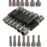 BENSON Bit-Set Stecknuss Bit Nuss Set 14-teilig Außensechskant, 5-12mm, Steckschlüssel, Bitsatz