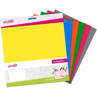 PlottiX PremiumFlex Aufbügelfolie farbsortiert Flex-Folie 30,0 x 30,0 cm,