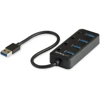 Startech StarTech.com 4 Port USB 3.0 Hub - 4x USB-A mit individuellen An/Aus-Schaltern - Mobiler USB 3.0 Verteiler - Schwarz