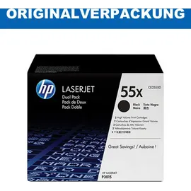 HP 55X schwarz 2er Pack (CE255XD)