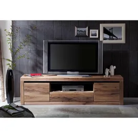 Massivmoebel24 Montreux TV-Lowboard 202x42x55 cm Tabacco Brown Geölt Holz