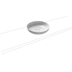 Kaldewei Miena Waschtisch-Schale 909306003663 3180, Ø 45 cm, cool grey 30, Perl-Effekt, ohne Überlauf, ohne Hahnloch, Schallschutz