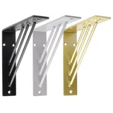 Natural Goods Berlin Wandregalhalter CHARLOTTENBURG, 2-tlg., Regalhalter, Wandmontage, Regalträger, Wandregal, schmal, Gold goldfarben