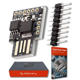 AZDelivery Digispark Rev.3 Kickstarter mit ATTiny85 und USB kompatibel mit Arduino inklusive E-Book!