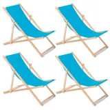 Liegestuhl Strandliege Gartenliege Sonnenliege 4 Stück Hellblau Buchenholz
