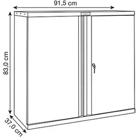 Phoenix Stahlschrank SCL0891GRK grau, rot 91,5 x 37,0 x 83,0 cm, zerlegt