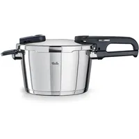 Fissler Schnellkochtopf Vitaquick® Edition, Edelstahl 18/10 (Set, 2-tlg., Schnellkochtopf 4,5 oder 6 Liter mit Deckel und Dünsteinsatz), Made in Germany, mit gelochtem Einsatz silberfarben 4,5 l | Ø 22 cm x 25 cm x 43,5 cm x 18 cm
