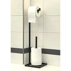 DanDiBo Ambiente DanDiBo Toilettenpapierhalter Stehend Schwarz Metall 96459 Gäste WC Ständer Klopapierhalter Ersatzrollenhalter Papierhalter Rollenhalter