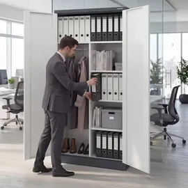 Jan Nowak Mehrzweckschrank 185 x 90 x 45 cm Anthrazit/Weiß