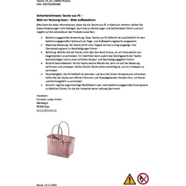 Kobolo Einkaufstasche geflochten rosa XXL