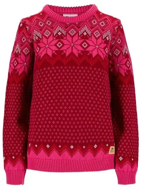 Dale of Norway Vilja Fem Sweater redrose allium raspberry (I01) M
