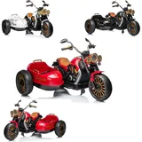 Chipolino Kinder Elektromotorrad DUO TRON, Beiwagen, Musikfunktion, für 2 Kinder rot