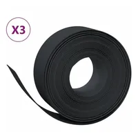 vidaXL Rasenkanten 3 Stk. Schwarz 10 m 20 cm Polyethylen