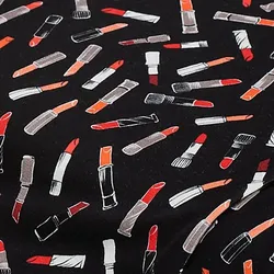 Viskose-Jersey "Lippenstifte", schwarz-color