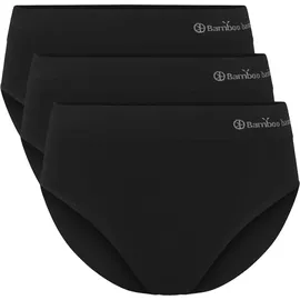Bamboo basics Damen Slips, 3er Pack - BELLE seamless full briefs, Jersey, Logo Schwarz S