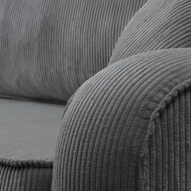 lookway Eckcouch mit Schlaffunktion und Bettkasten Grau