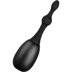 Analdusche mit Dildo-Segmenten aus Silikon, 23 cm, schwarz