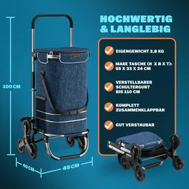 monzana 3in1 Einkaufstrolley blau 0,44 m