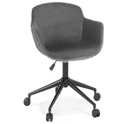 Bürostuhl Armlehne Metall Samt | Drehstuhl mit Höhenverstellbar Rollen | Schreibtischstuhl 360° Drehung | Retro Eleganz | Kadima Design