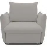 DOMO. collection Sessel Cloud Box, Armsessel mit Schlaffunktion und Boxspringfederung, Schlafsessel, Boxspringsessel, Polstersessel, 120 x 97 x 100 cm (BxTxH), Silber