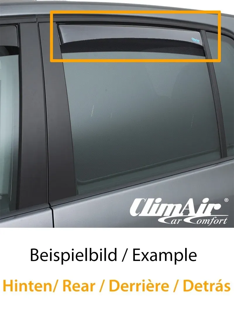 CLIMAIR KUNSTSTOFFE Windabweiser PKW HO: Hochwertiger, schwarzer Fensterschacht - Optimale Kfz-Lüftu