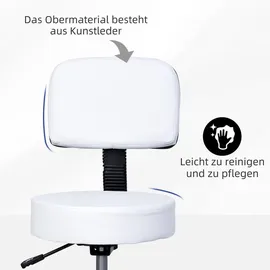 Homcom Arbeitshocker mit Lehne weiß