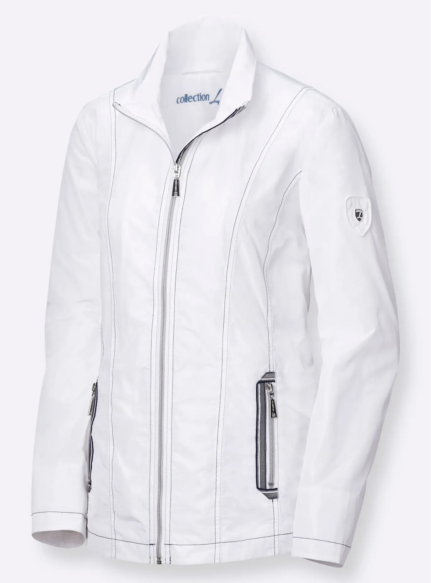 Anorak CASUAL LOOKS, Damen, Gr. 52, weiß, 100% Polyester, gemustert, unifarben, Jacken