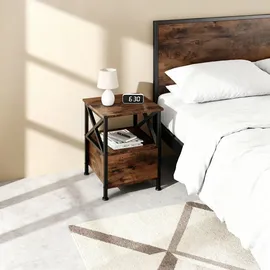 Tectake Nachtschrank Falkirk 40 x 41,5 x 55,5 cm Braun
