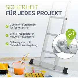 Juskys Aluminium Multifunktionsleiter 4x4 Stufen