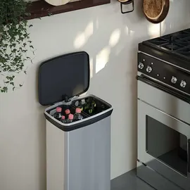 Curver Duo 23+23L Abfallbehälter mit Pedal - Silber