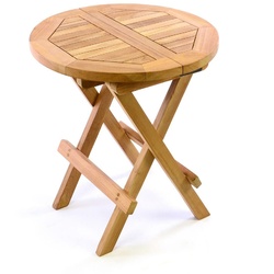 VCM Klapptisch   Beistelltisch klappbar   Gartentisch Teakholz   Blumentisch   Balkontisch   rund Ø 40cm