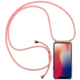 TANGNI Handykette Hülle für Huawei P20 Pro Hülle Necklace Hülle mit Kordel zum Umhängen Silikon Handy Schutzhülle mit Band - Schnur mit zum umhängen Rundumschutz Hochwertiges Silikon, Stoßfest-Rosa