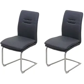 chefgastro Esszimmerstuhl Stoff Dunkelgrau 2er Set